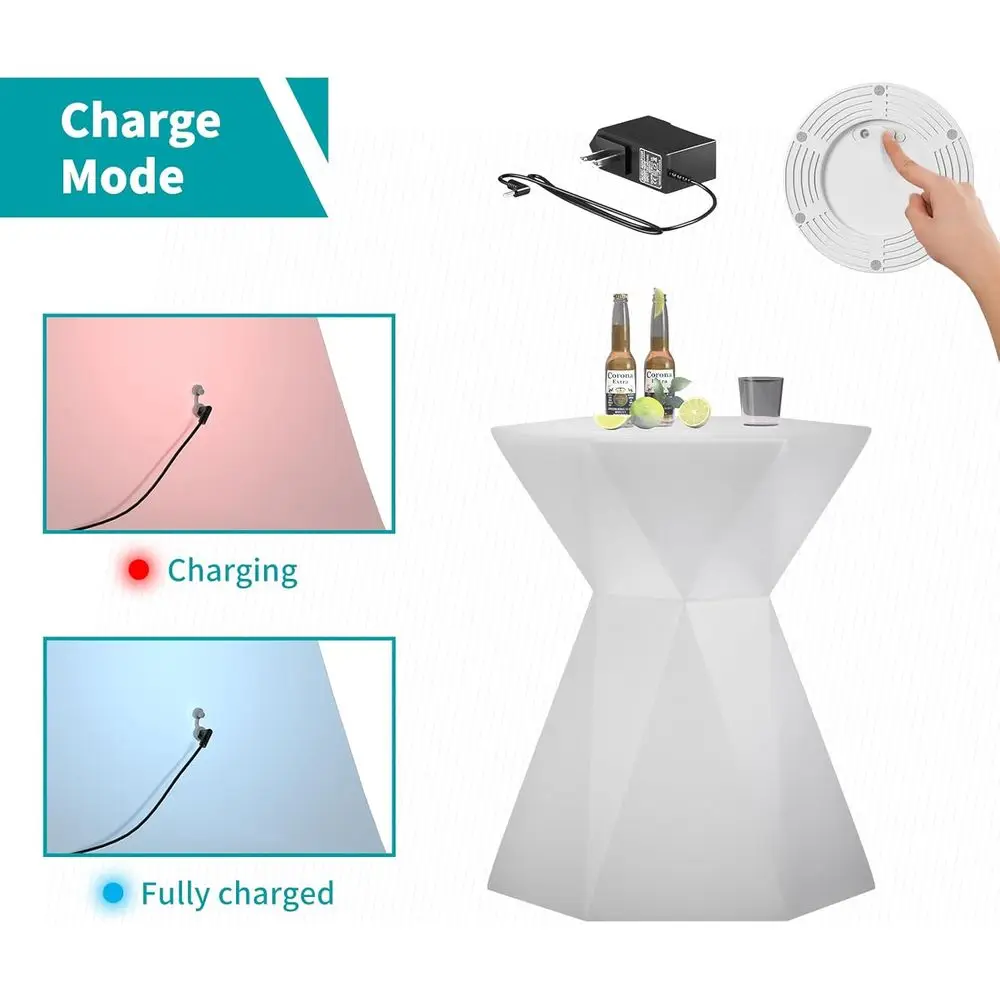 Stół barowy z 30 sześciokątnymi diodami LED, 16 kolorami RGB, zmieniającymi się światłami i pilotem, do wodoodpornego oświetlenia imprez nocnych.