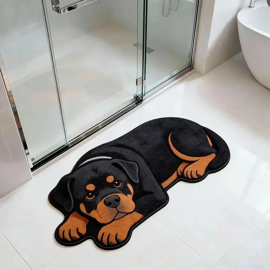 British Shorthair Cat Shaped Rug Cute Blue Cat Carpet Absorbent Non Slip Bath Mat for Bathroom Floor Bedroom Home Decor Gift