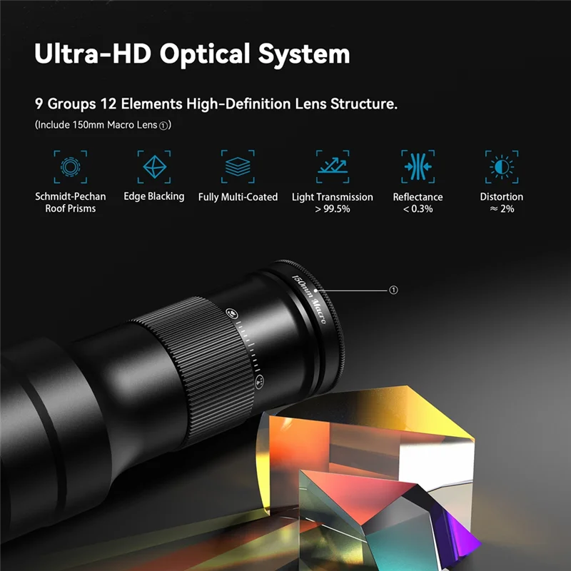 ABVO-Mobile Phone Telephoto Macro Lens Kit 6X Telephoto Lens+150Mm Macro Lens For Iphone 16/15/14 With Universal Phone Mount