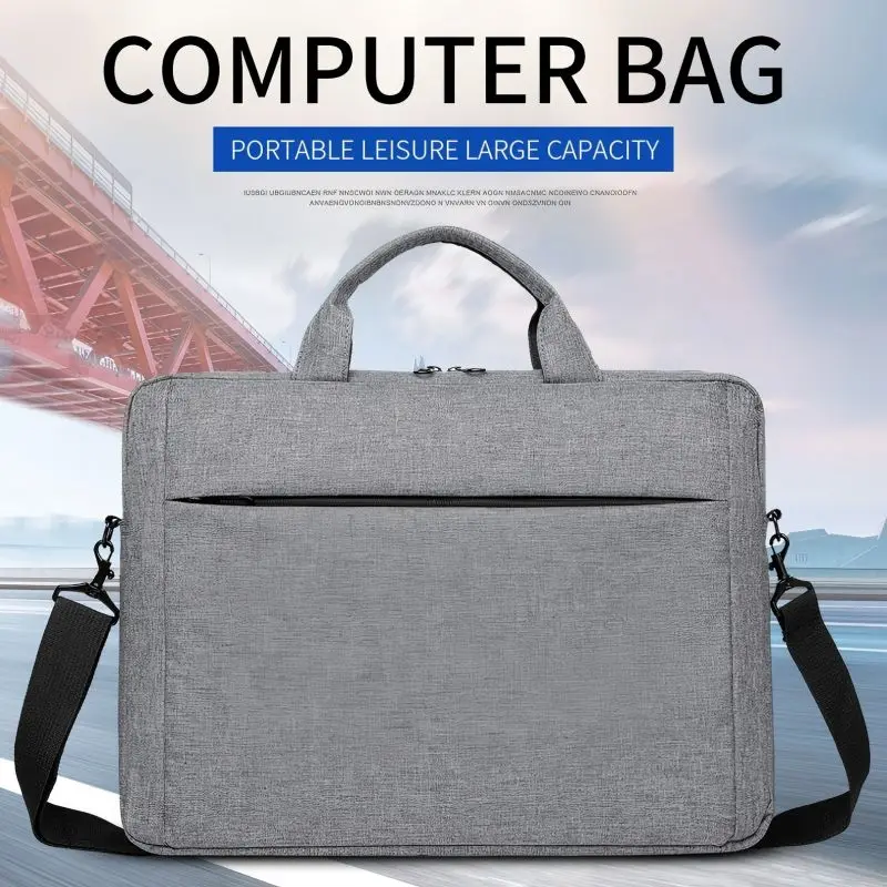 حقيبة كمبيوتر محمول أنيقة بمقابض مزدوجة - تصميم بسيط، أشرطة كتف قابلة للتعديل، مثالية للمدرسة والتنقل اليومي والمكتب