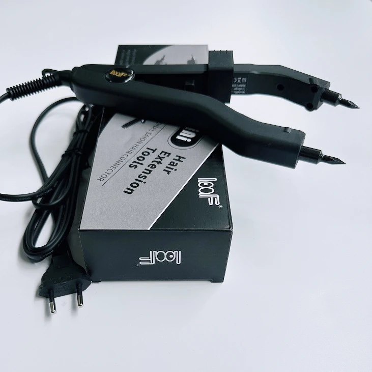 

（Big disount）Popular Portable Sharp Tip Quality Black Heat Hair Connector Temperature Controllable Heat Iron Hair Extension Tool