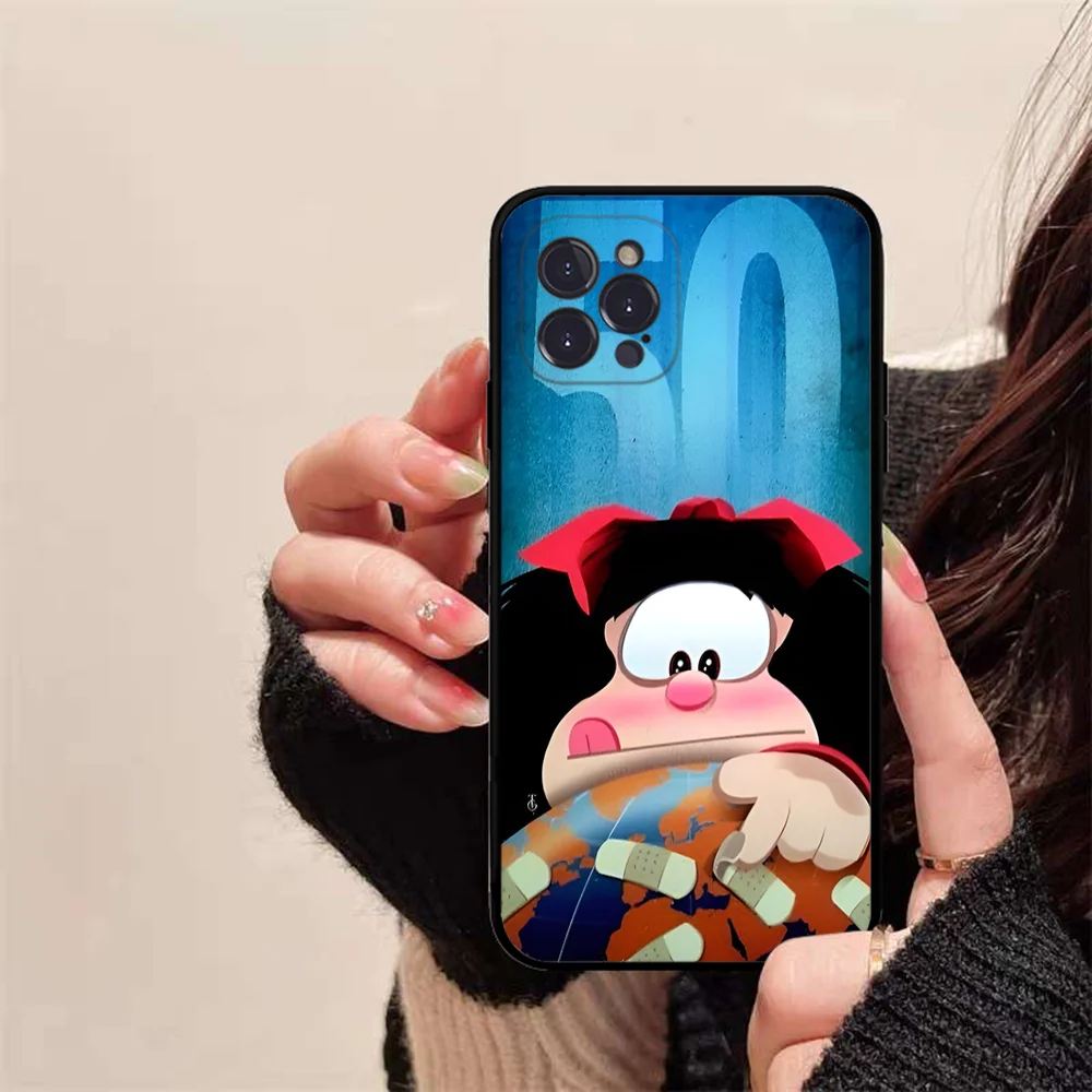 M-Mafalda Cartoon Phone Case for iPhone 15 8 7 6 6S Plus X SE 2020 XR XS 14 11 12 13 Mini Pro Max Mobile Case