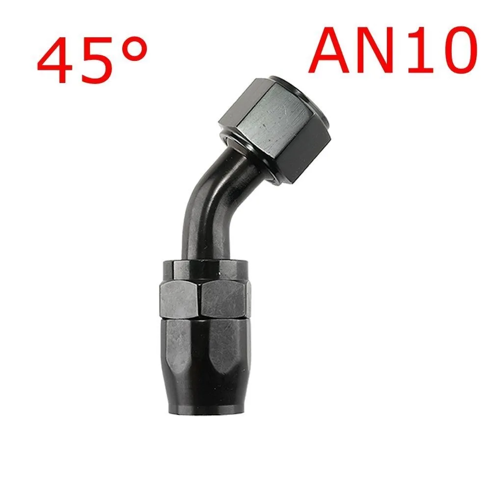 1 stück AN4/6/810/12 Gerade 0 °/45 °/90 °/180 ° Grad aluminium Swivel Schlauch End Fitting Adapter Öl Kraftstoff Linie NPT STECKER Schwarz