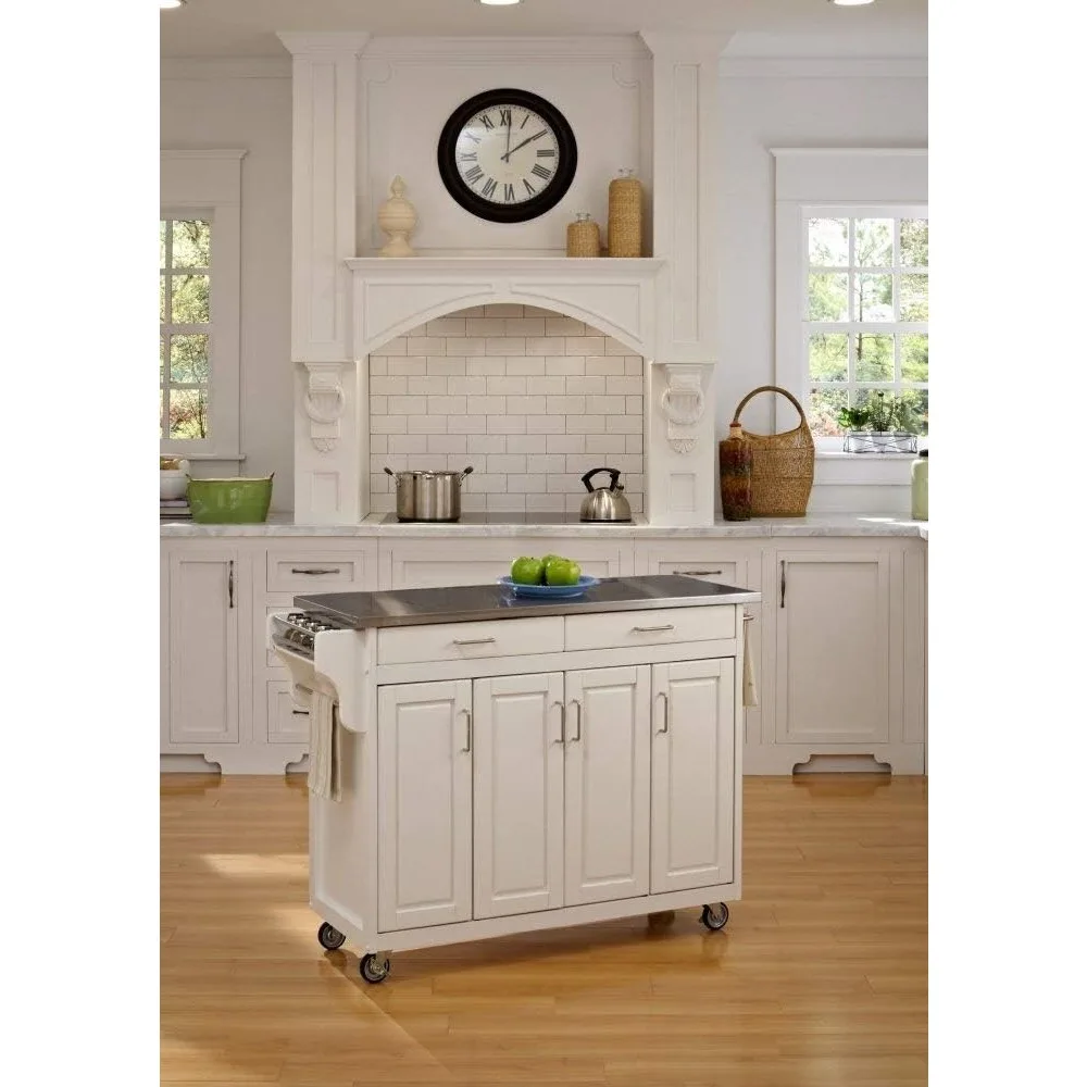 Create-a-Cart  4 Door Cabinet Kitchen Cart with Stainless Steel Top by Home Styles