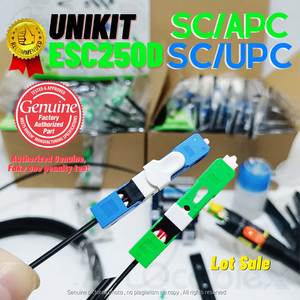 100% Real, 50, 100 unidades/lote FTTH ESC250D SC APC y SC UPC, conector rápido de fibra óptica monomodo FTTH SM, conector rápido óptico