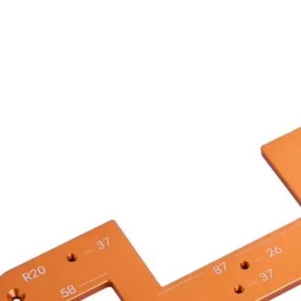 Aluminum Alloy Cabinet Handle Slotting Template 343mm Orange Round Grooving Tool For Closet Wardrobe Door Panel Furniture