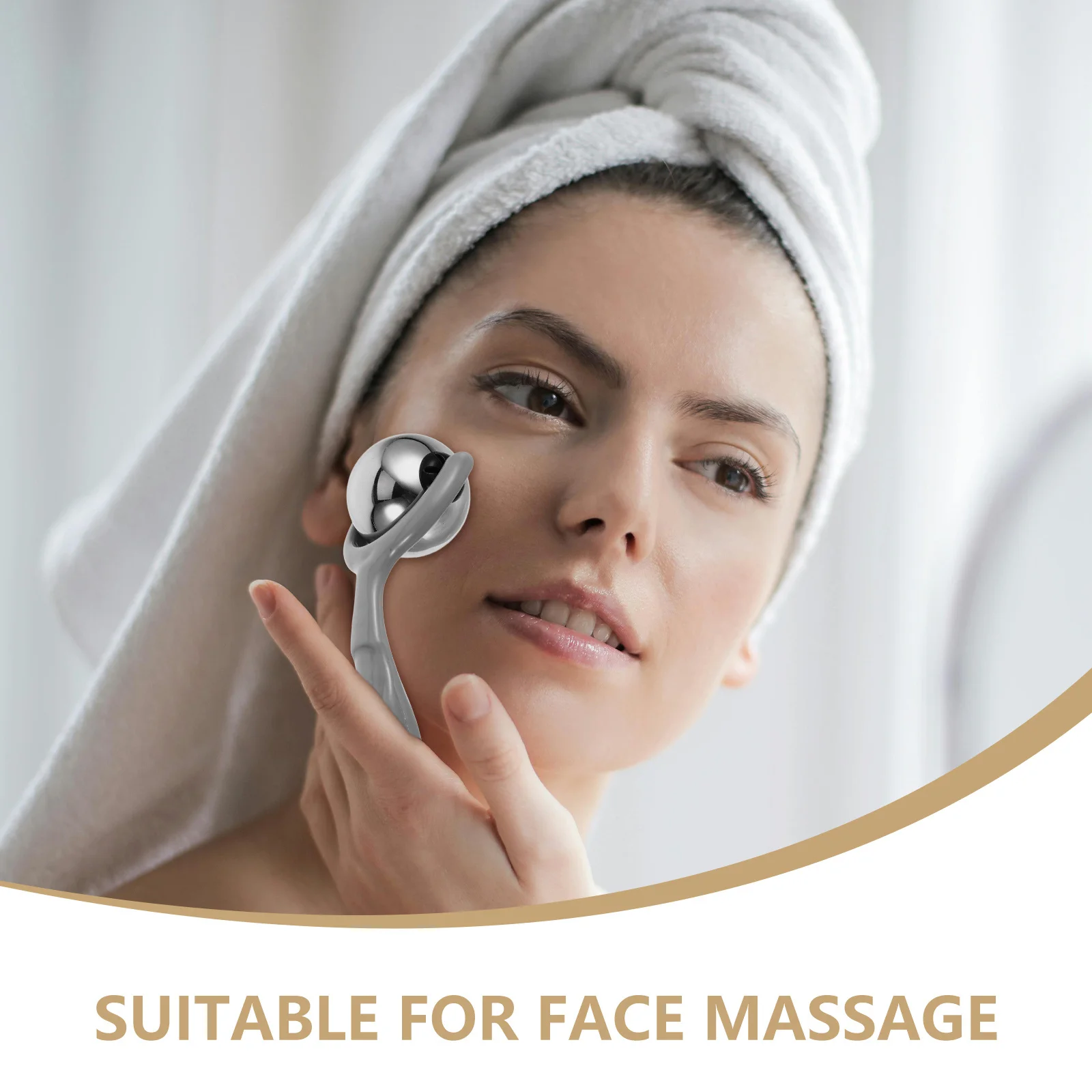 Face Massager Tool Metal Facial Guasha Roller For Face Eye Skincare Anti-Aging Relaxation Therapy Massage Relaxation