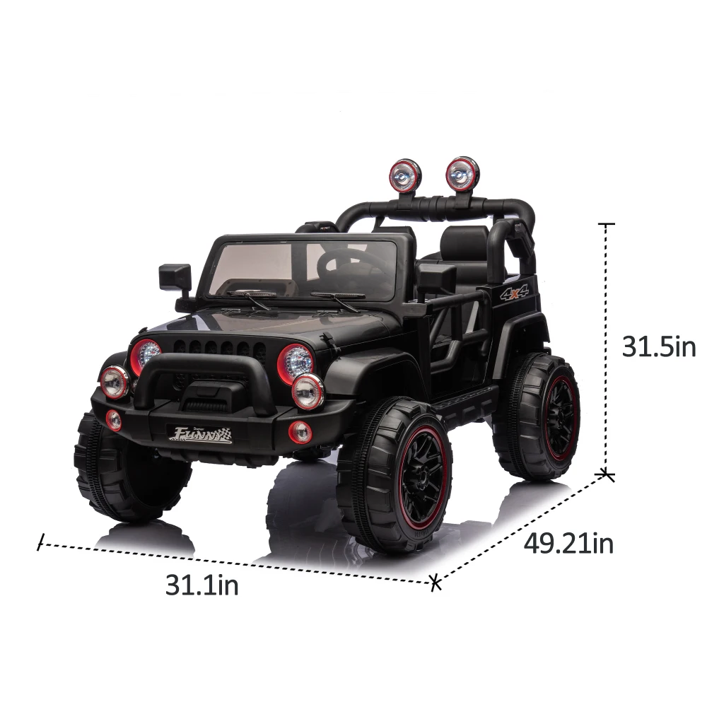 24V Kids Ride On Electric Car with Remote Control 2WD Rear Suspension Trunk Bluetooth USB Lights Pull Rod Toy Vehicle for kids