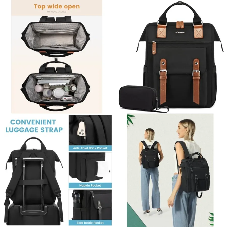 

Laptop Backpack for Women, Teacher Nurse Bag Work Travel Computer Backpacks Purse, Water Resistant Daypack