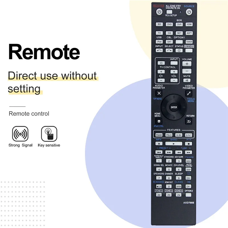 جهاز التحكم عن بعد SQPP-AXD7666، مناسب تمامًا لجهاز استقبال AV Pioneer SC-61 SC-63 SC-1227 SC-1227-K