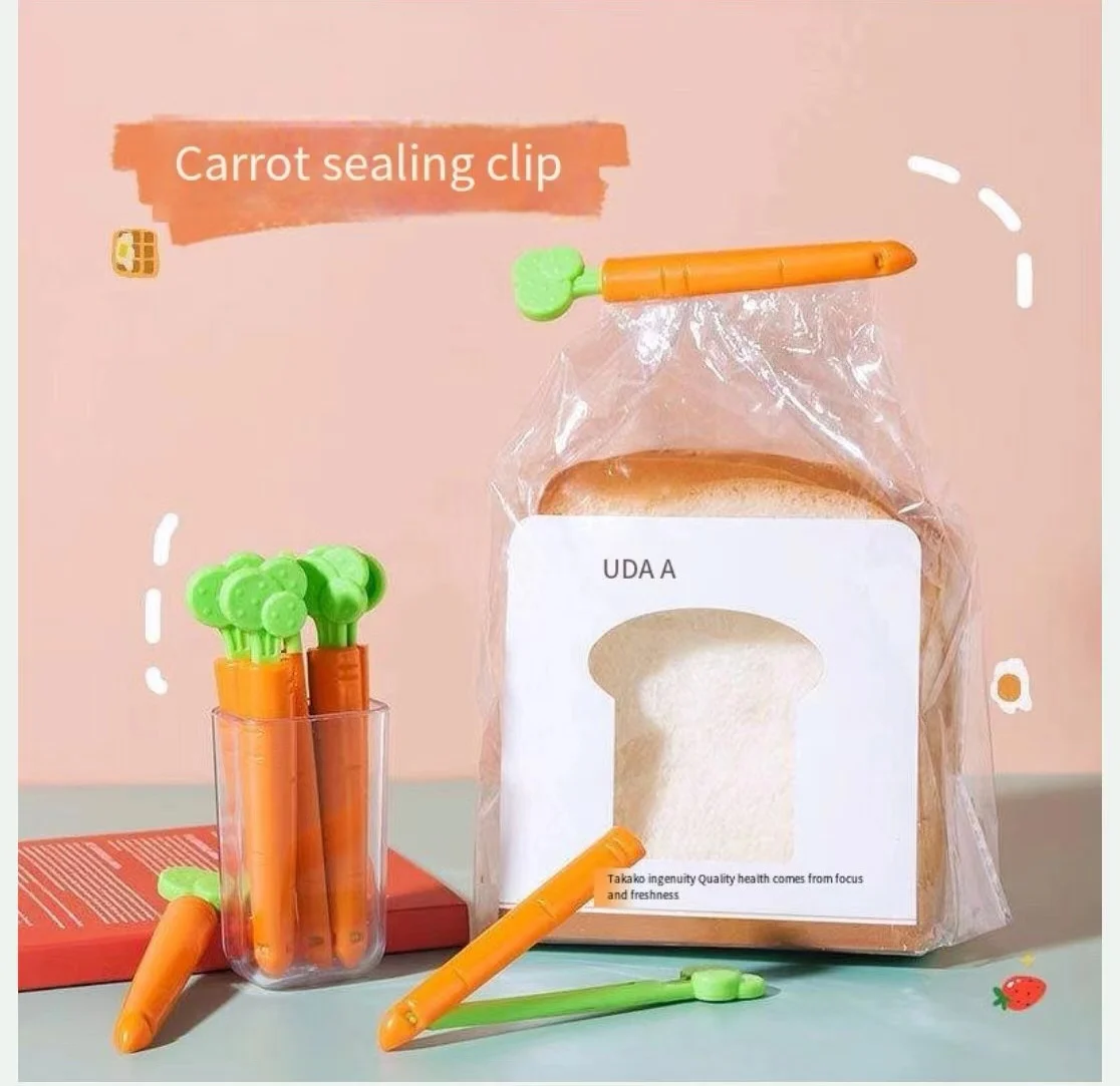 

1/5/10Pcs Carrot Bag Clips for Food Freshness Snacks Protection and Moisture Proof with Magnetic Seal Food Bag Sealing Clips