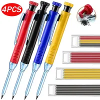 Multi-purpose Metal Perforating Pencil 2.8mm Solid Carpenter Mechanical Pencil With Sharpener For Woodworking Deep Hole Pencils