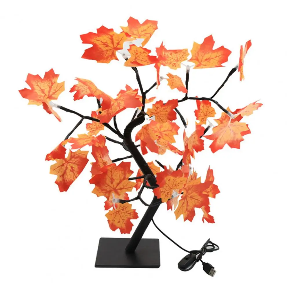 

Colorful Maple Leaf Lamp Battery Operated Led Maple Tree Lamp Realistic Fall Decor Soft Glow Artificial Maple Tree Decoration