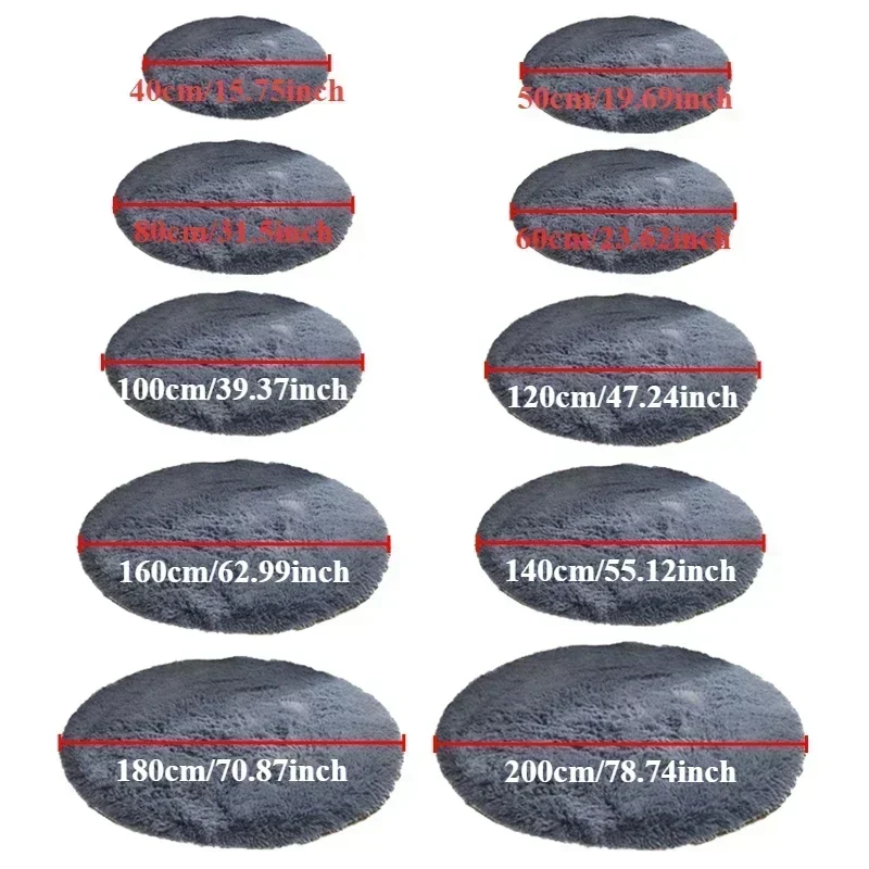 1PC Round Rug Small Fluffy Carpet for Bedroom Shaggy Circular Rug Cute Room Decoration for Bedroom Kids Room Nursery Room