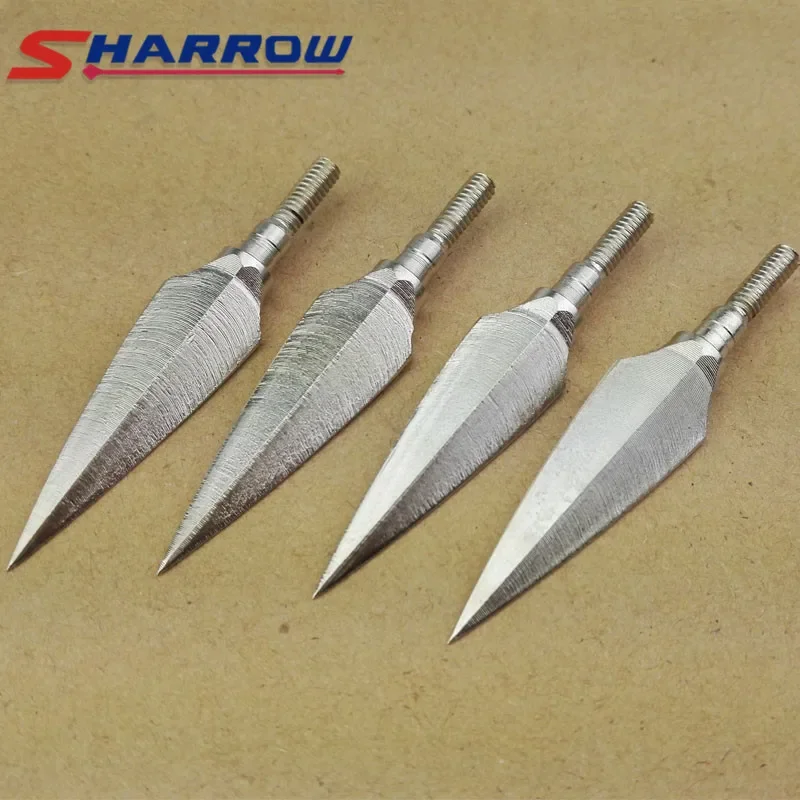 

6 Pcs Archery Polished Willow Leaf Arrowhead Recurve Hardened Tip Hunting Compound Steel Arrow Accessories