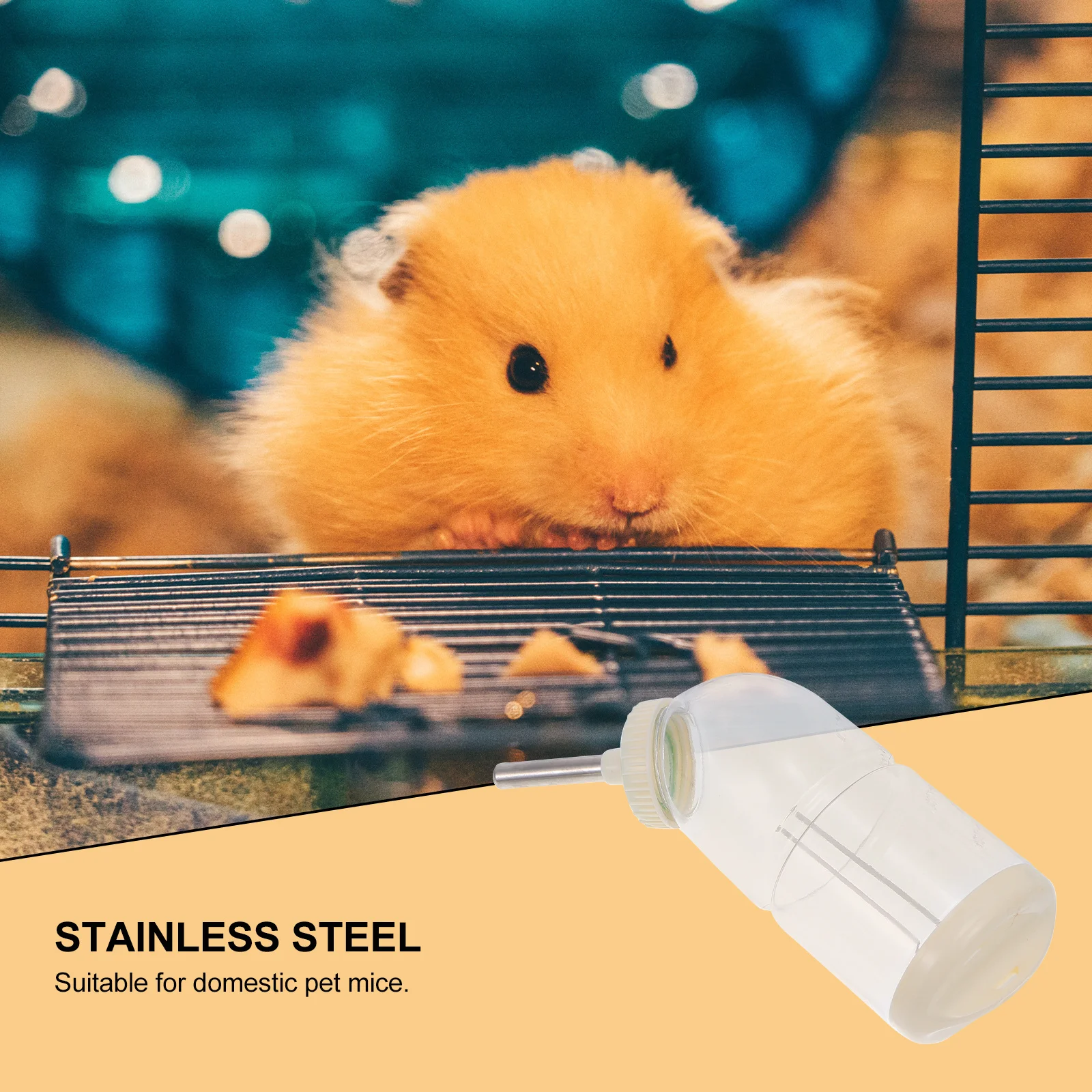 

2Pcs Durable Pet Water Bottle Easy Installation Compact Size Suitable for Rabbit Chinchilla Guinea Pig Squirrel