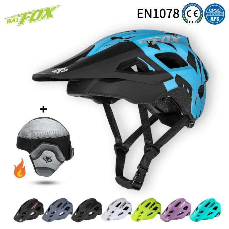 

BATFOX Cycling Helmet Removable winter warmth Comfort lining Integrated molding Mountain Bike Safety Sports MTB Bicycle Helmets