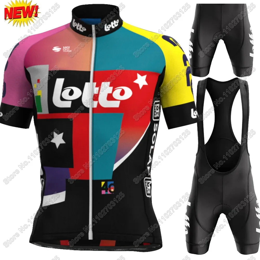 

2025 Lotto Team Cycling Jersey Set Belgium Men Bicycle Vuelta-Clothing Road Bike Shirts Suit Bicycle Bib Shorts MTB Ropa Maillot