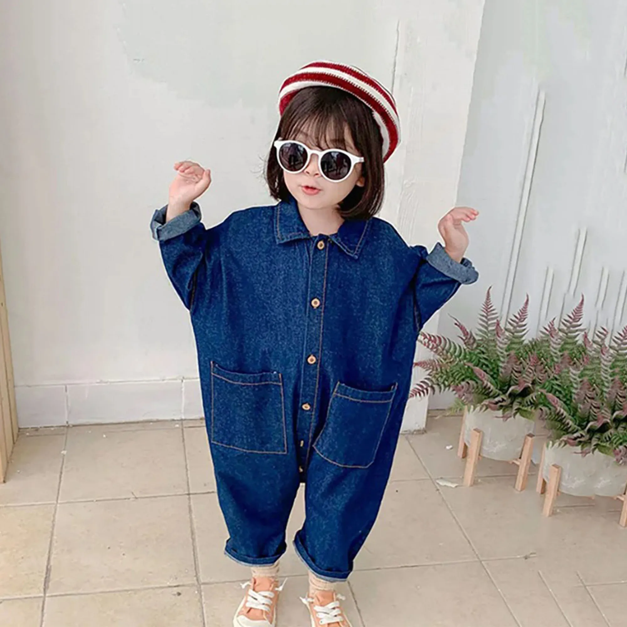 Girls Jumpsuit Baby Jeans Overalls MILANCEL Kids Overalls Denim Girls Clothes Spring Boys Jumpsuits Loose Style Girls Playsuit