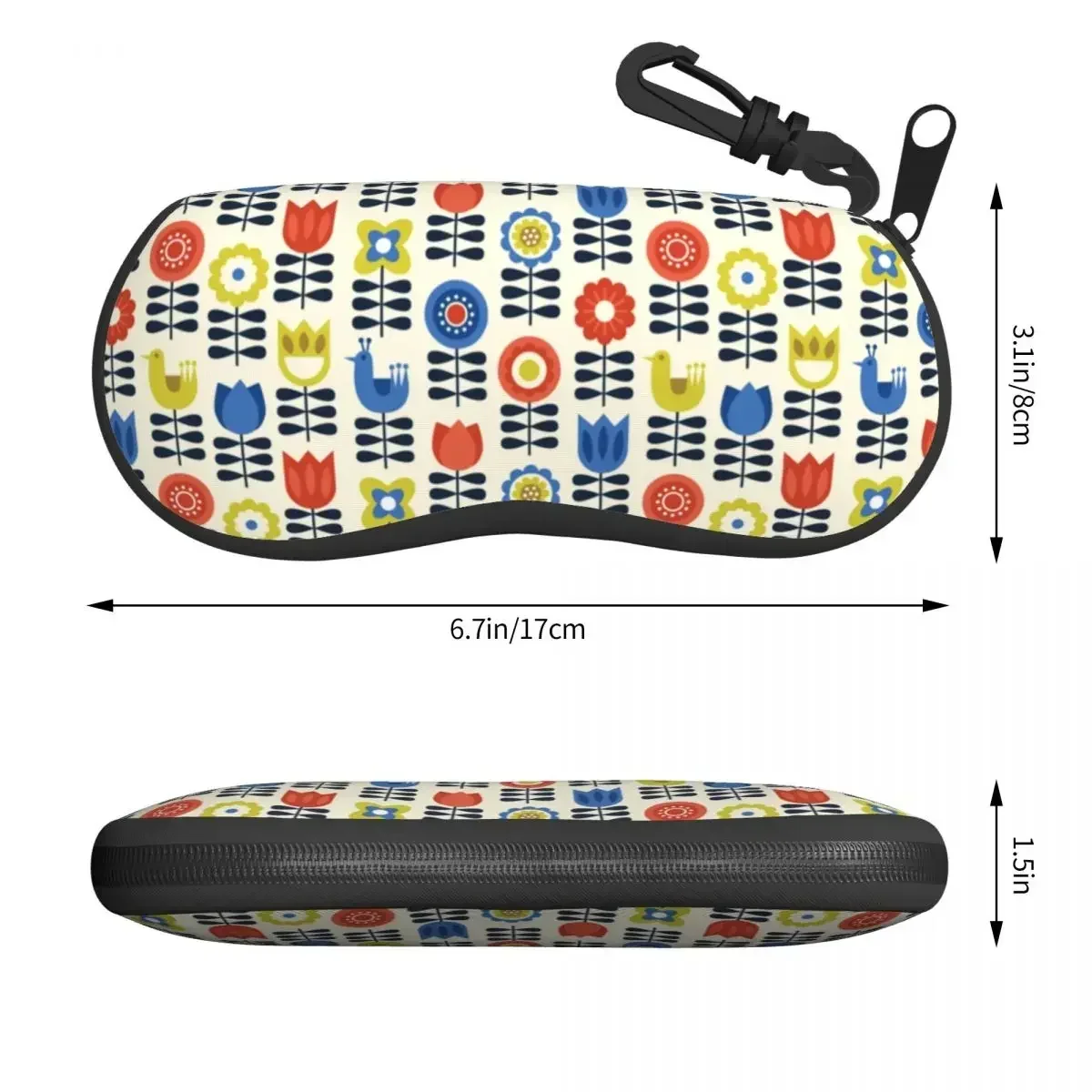 Custom Vintage Scandinavian Floral Orla Kiely Shell Glasses Case Unisex Travel Eyeglasses Case Sunglasses Protector Box