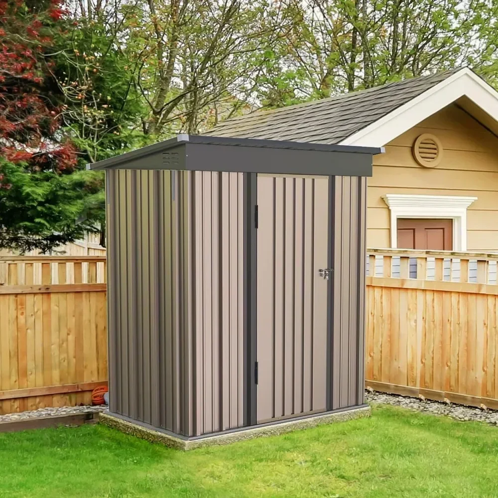 Outdoor Storage Shed ,8X 6FTOutside Lockable Metal Garden Shed Steel Anti-Corrosion Outdoor Storage House Back Yard Garden Sheds