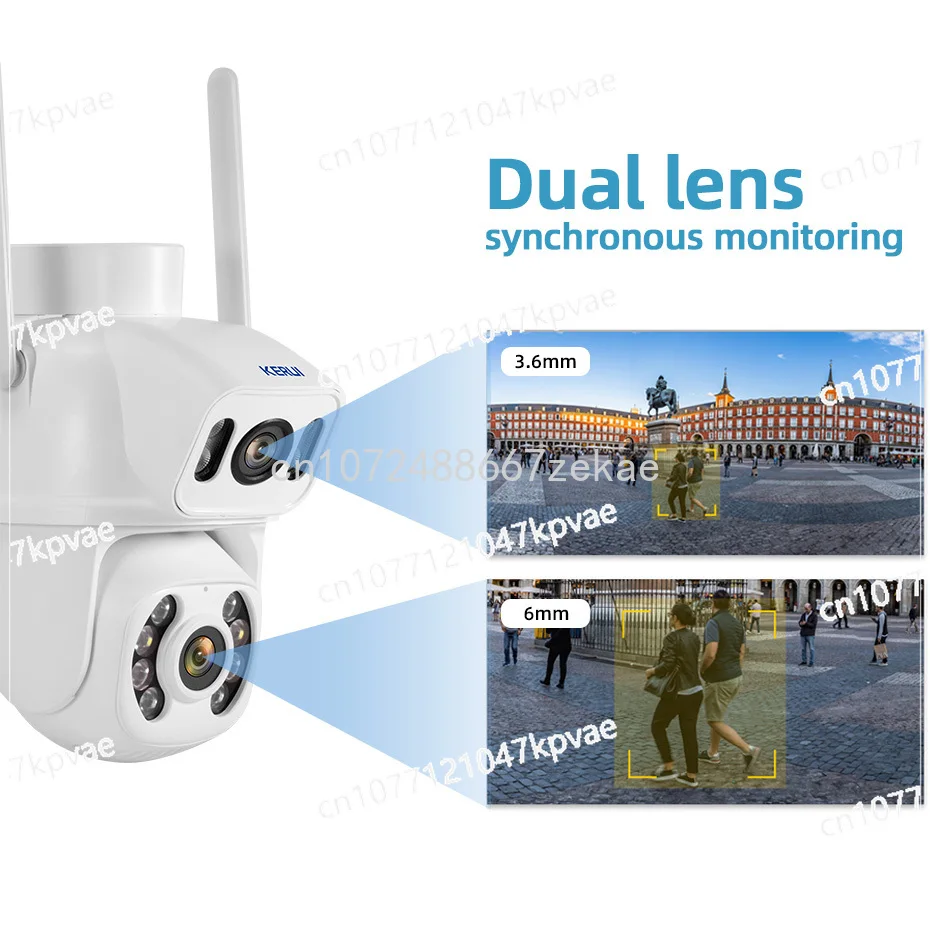 New Arrival 6MP 8CH NVR WiFi Dual Lens Camera Wireless PTZ Dual-Screen CCTV Home Security Surveillance Camera System Kit