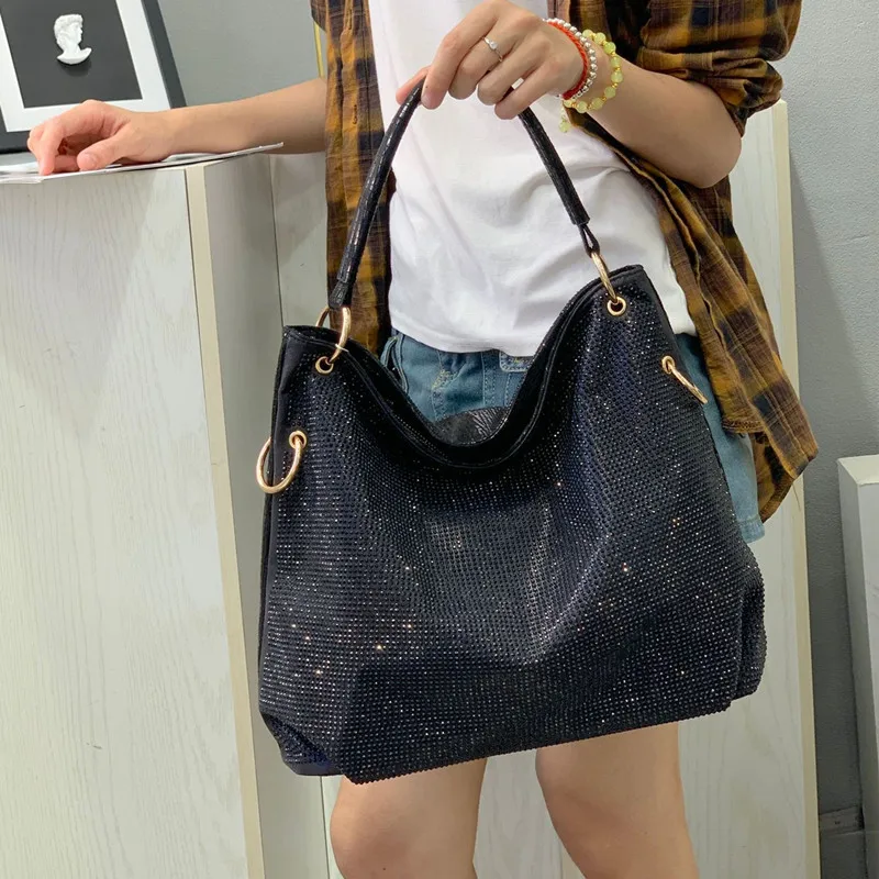 

Luxury Popular Diamonds Women's fashion inlaid diamond handbag large capacity Tote bag leopard print shoulder crossbody bag