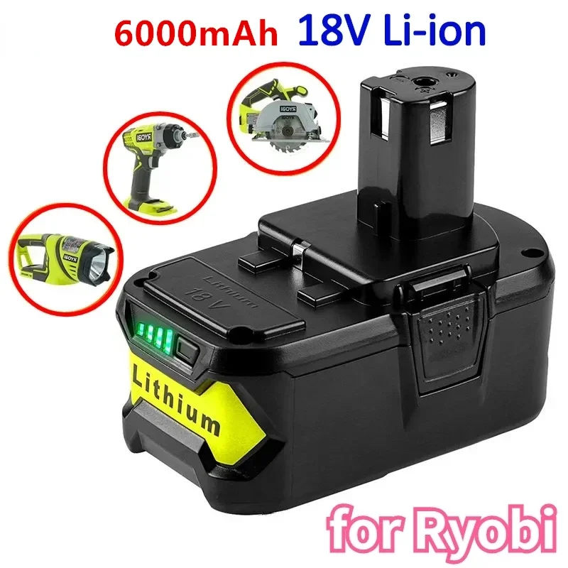 Batteria ricaricabile Ryobi, Ryobi Hot P108 RB18L40 batteria agli ioni di litio da 18V e 6000mah, strumento elettrico, novità