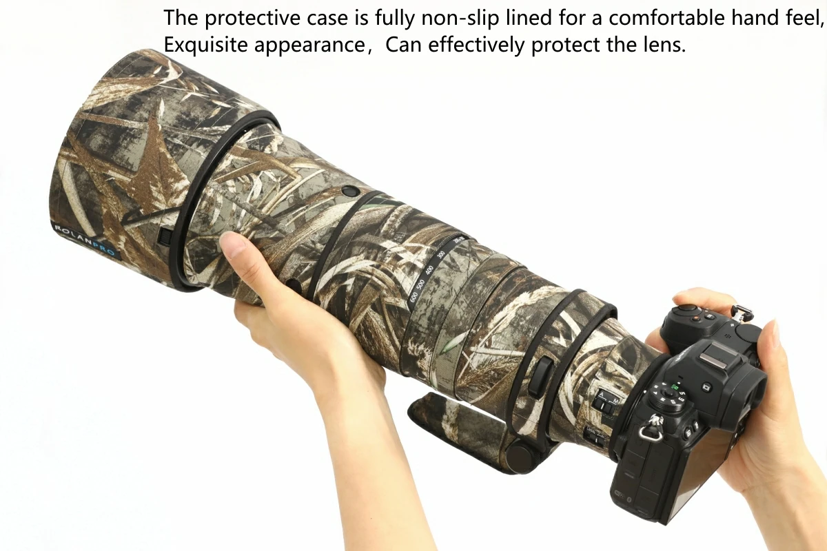 ROLANPRO Objektivmantel für Nikon Z 180–600 mm F/5,6–6,3 VR, wasserdichte Schutzhülle, Tarnung, Regenschutz, Z180–600 Pistolenhülse – Detail 32