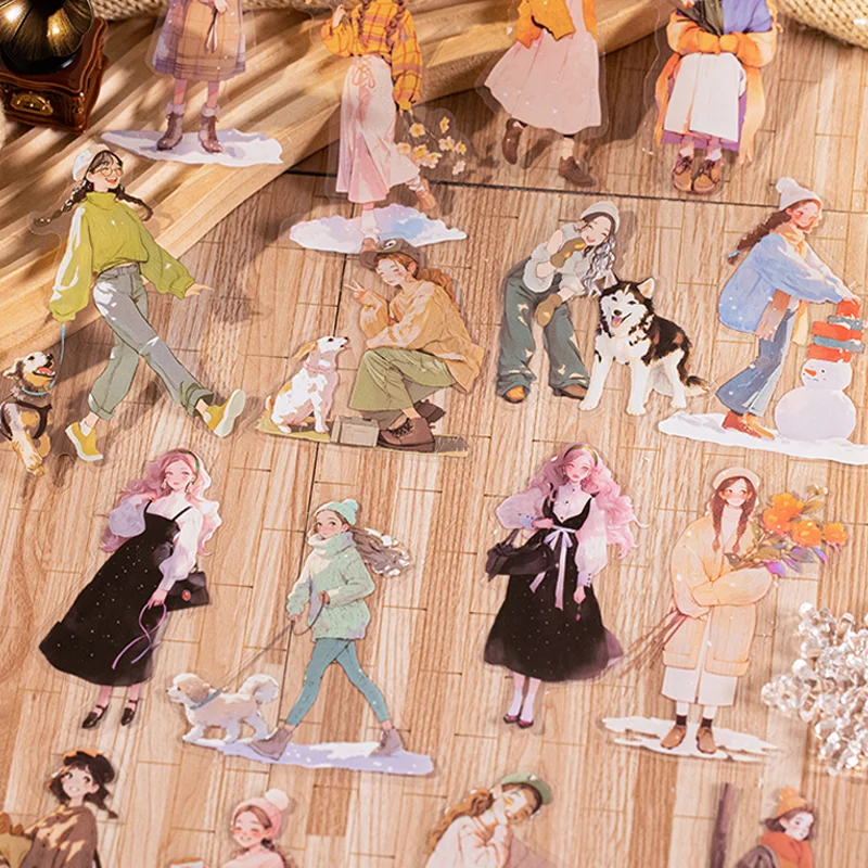 

Mr. Paper Retro Character Stickers 20 sheets/pack Warm Sun Fashion Girls Dressing Stickers Family Handbooks DIY Decoration Gifts