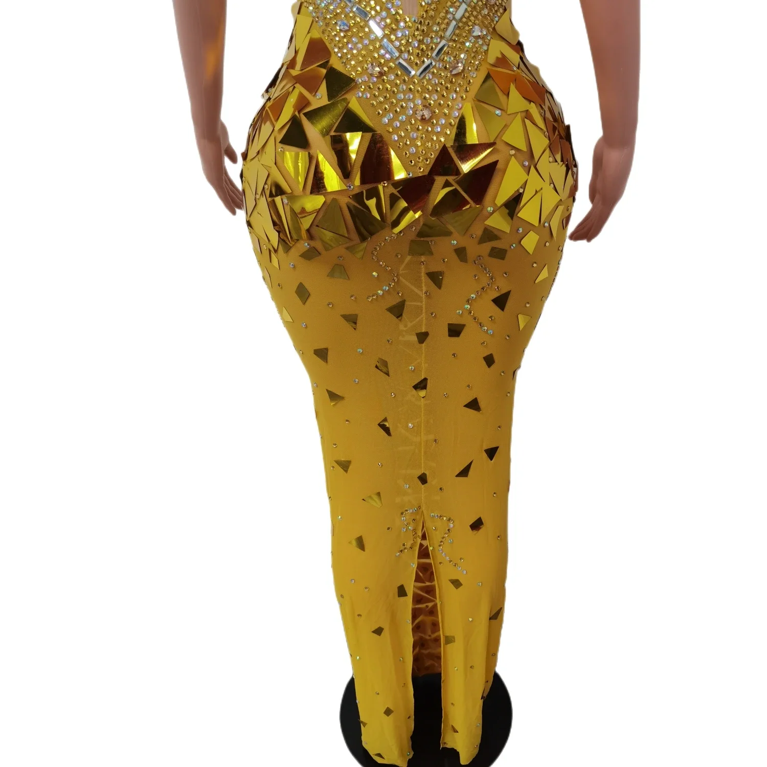 Sexy Bling Sequin Maxi Formal Evening Dresses Low-Cut Bodycon Sundress for Birthday Celebrity Party Dress