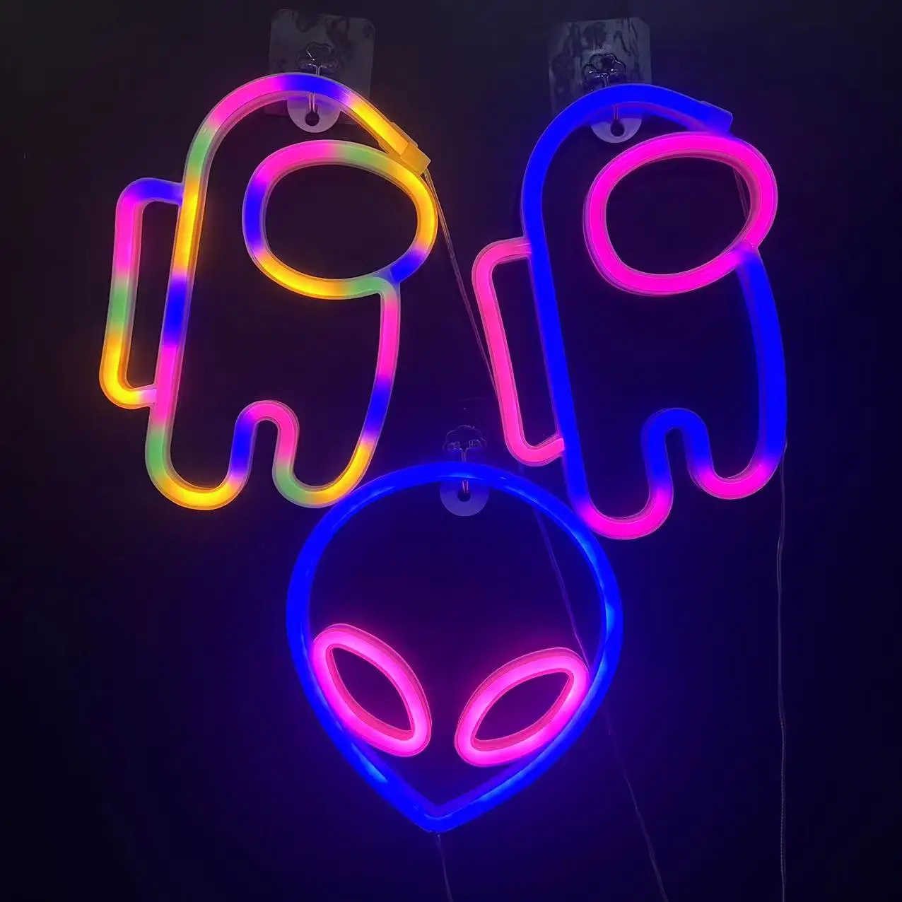 Astronaut Neon Lights Sign for Halloween Wall Art Decor Gaming Bar Bedroom Decoration Neon Sign Party Alien Rocket Night Lamp