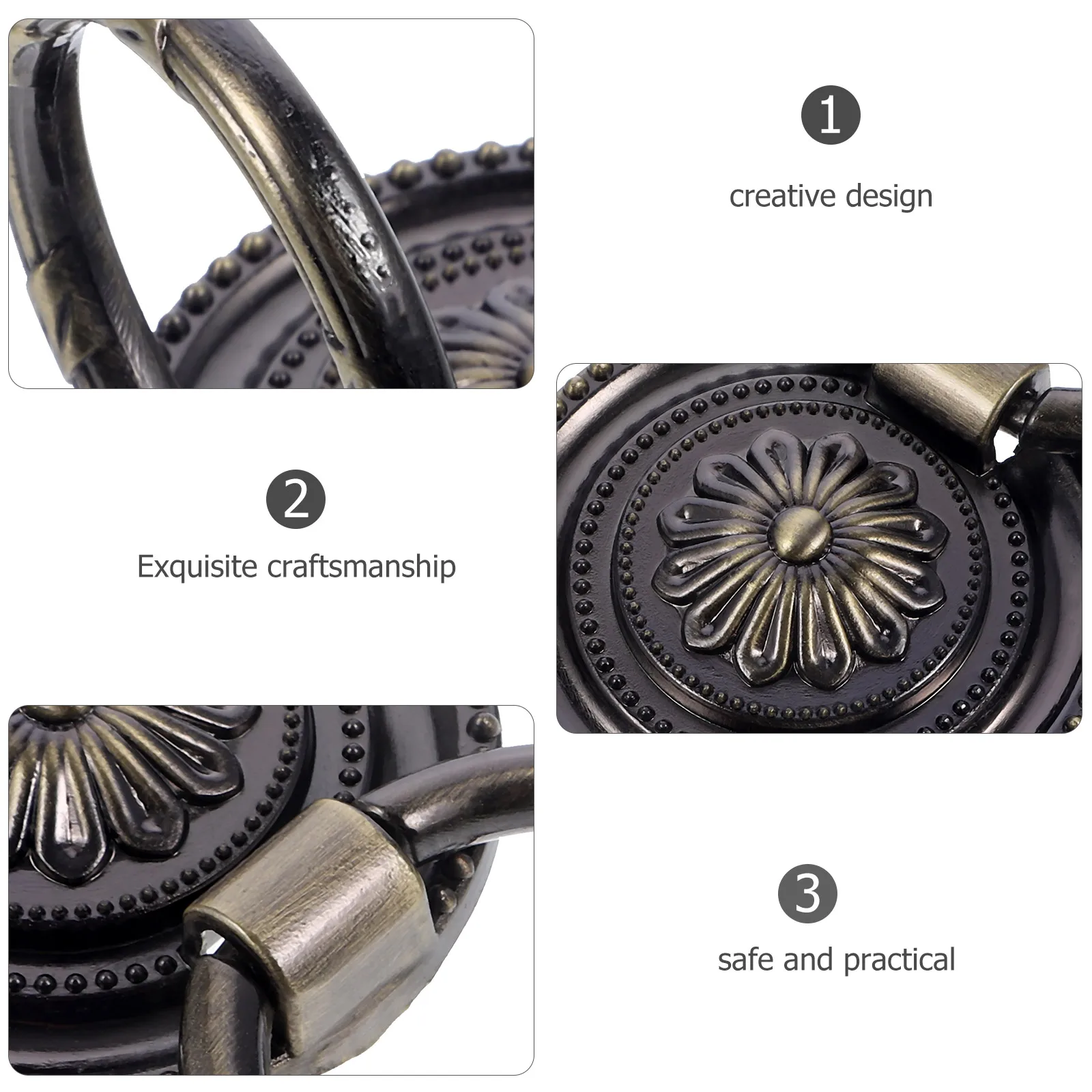 

1pc Round Cabinet Handles Drawer Pulls Door Knob Metal Steel Handle Retro Design Durable Replacement Simple Elegant Hardware