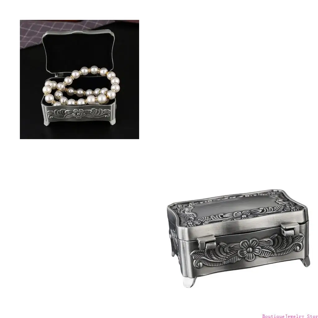 E1PE Beautiful European Themed Zinc Alloy Box For Jewelry Display And Storage