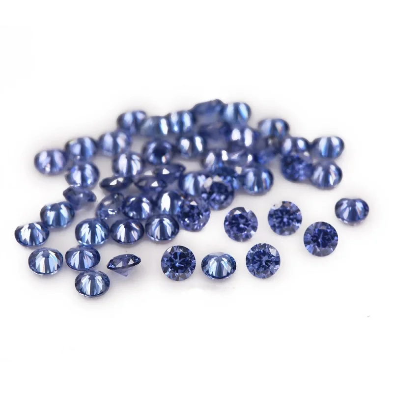 500pcs 1.0~3.0mm Round Zircon Loose Cubic Zirconia Stone 5A CZ Synthetic Gems Green Sea Blue Coffee Rhodolite Tanzanite Color