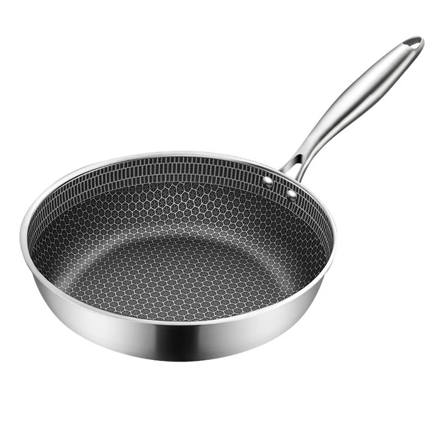 

Frying Pans 316 Stainless Steel Skillet Honeycomb Wok Pan Induction Cooker