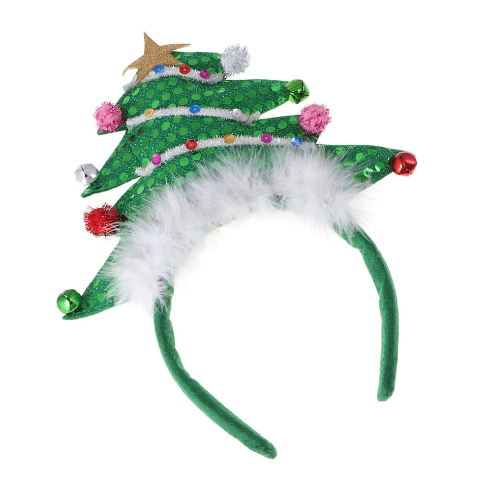 

Kids Bell Hair Accessories Christmas Headwear Girl Tree Hoop Miss Red Headband Ribbons