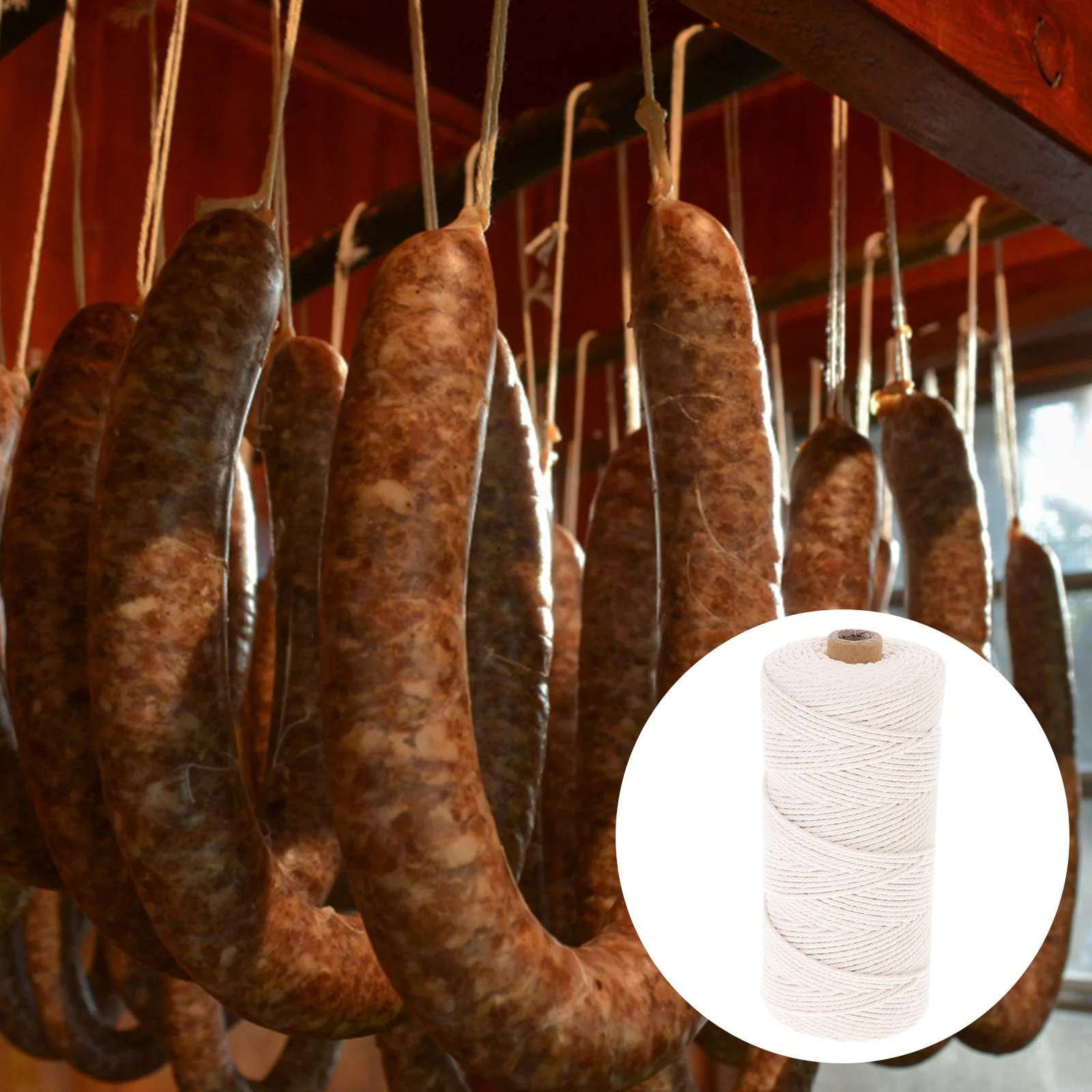 

1 Roll Cotton Cooking Twine Beige Kitchen Rope Food Sausage Meat Poultry Trussing Tying DIY Rope Cotton Ropes Cooking Twines