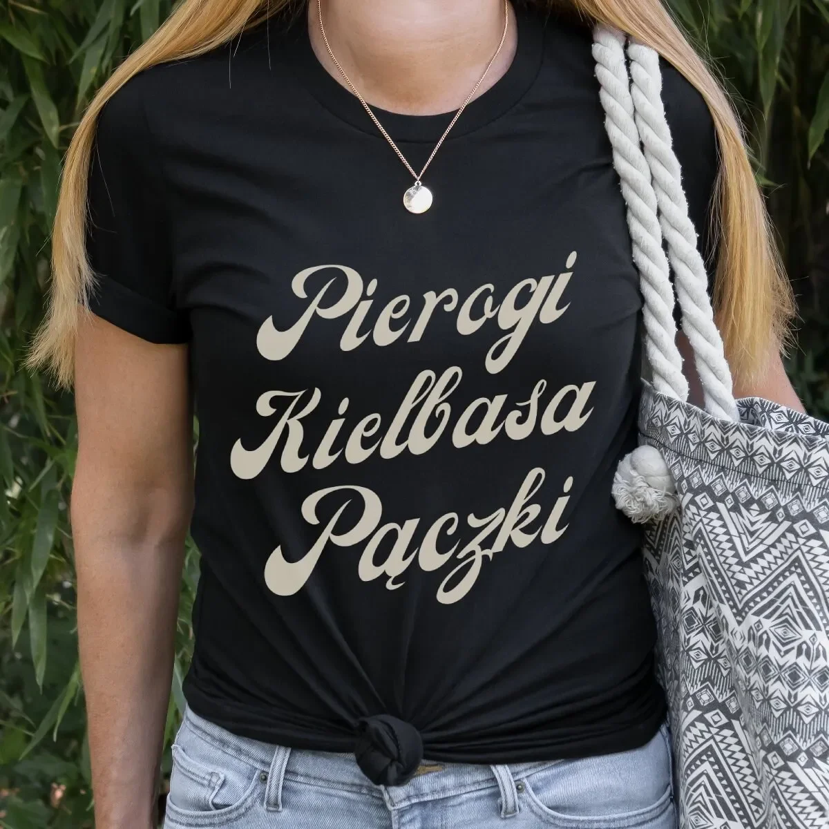 Pierogi Kielbasa Paczki T Shirt Polish Food Women Pierogies Cursive AunT