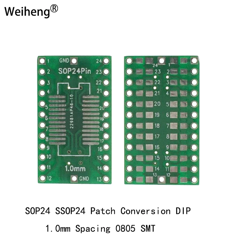 SOP24 adaptador SSOP24 parche a DIP en línea 1,0mm paso SMT 0805