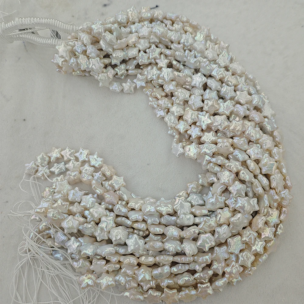 

100% Freshwater Pearls,Natural Star Shape Pearl in Strand Loose Beads 1 line about 36 pcs for Jewelry Making