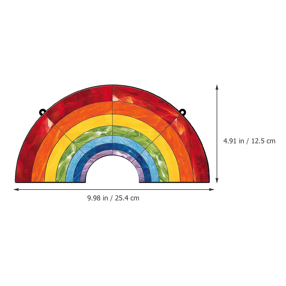 

1Set Colorful Glass Hanging Pendant Rainbow Shaped Acrylic Wall Window Decor for Living Room Balcony Party Atmosphere