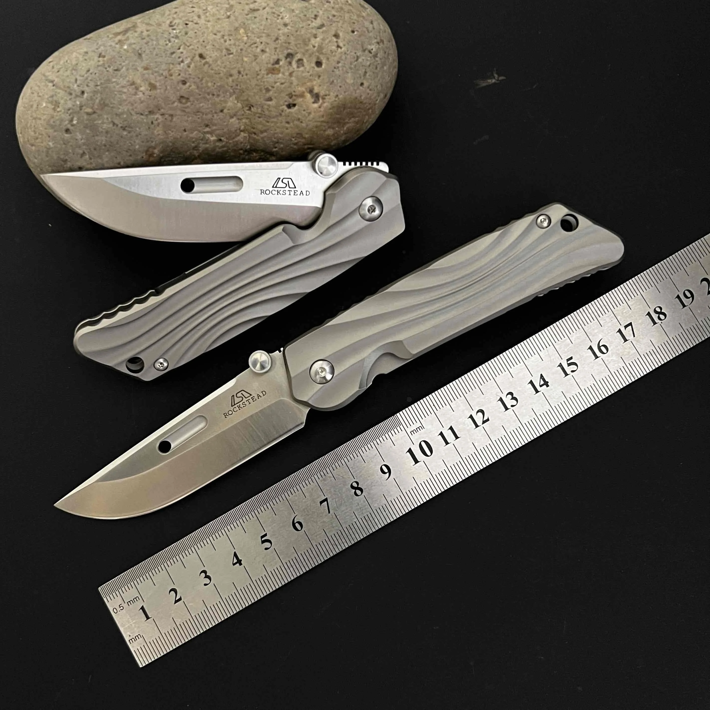 new-cnc-aus-8-steel-tc4-titanium-alloy-folding-knife-with-high-hardness-portable-outdoor-camping-and-fishing-edc-tool-knife