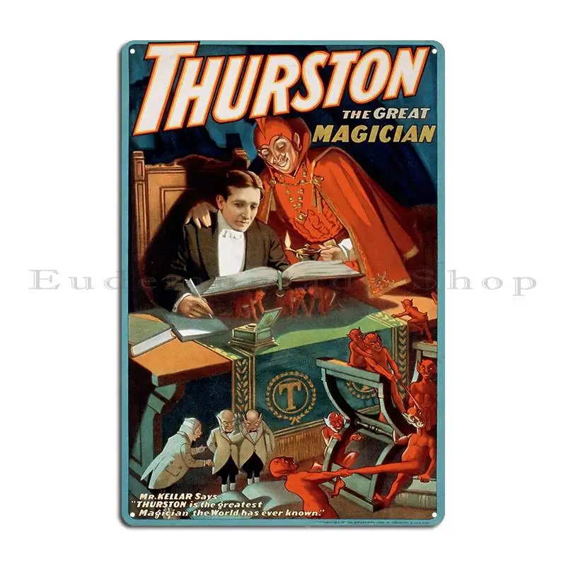 Thurston The Greatest Magician Poster Metal Sign Plaques Plaques Customized Cinema Kitchen Tin Sign Poster