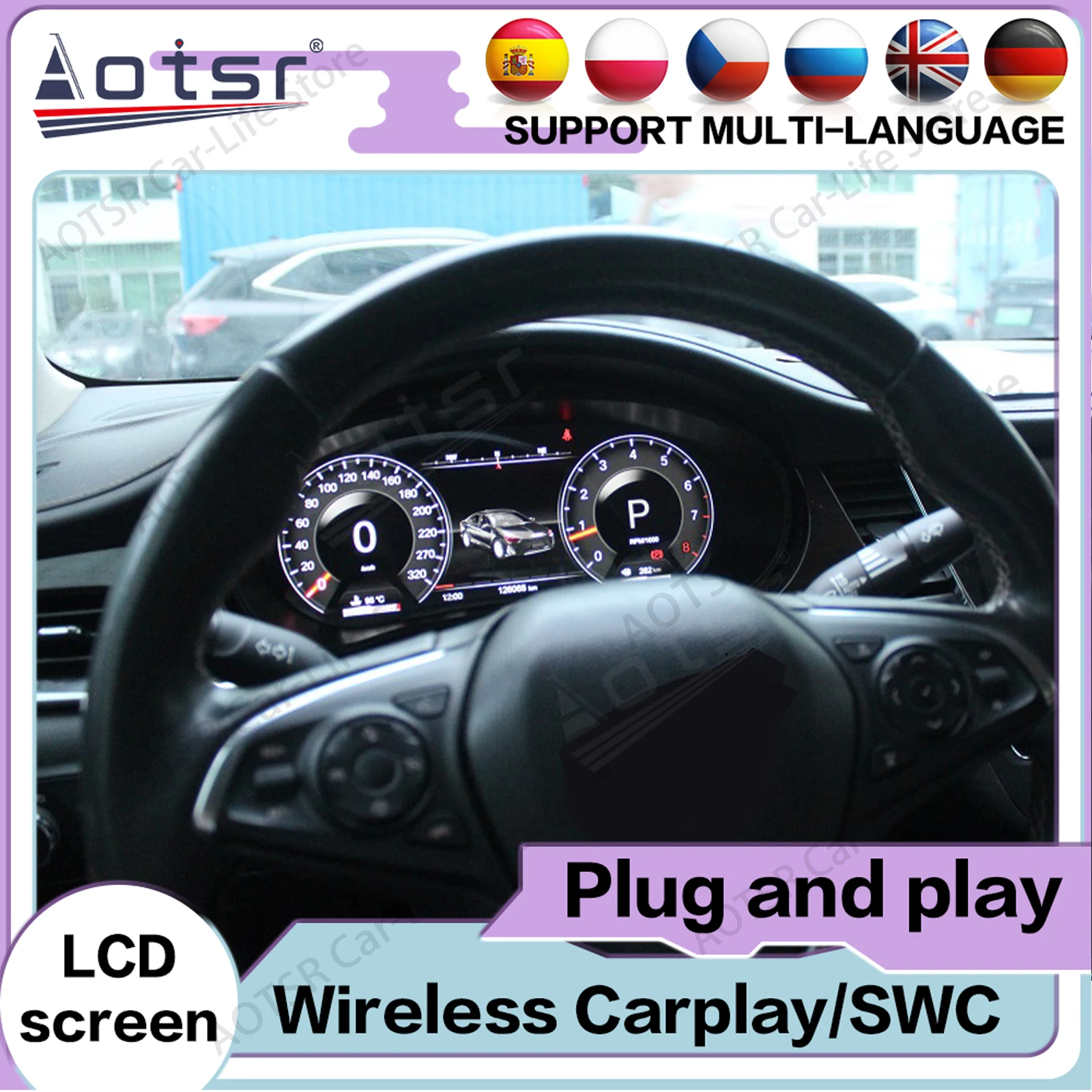 12.3 Inch Digital Performance Display Dashboard For Buick Verano 2015~2022 Upgrade 2024 LCD Speed Table Car Virtual Information