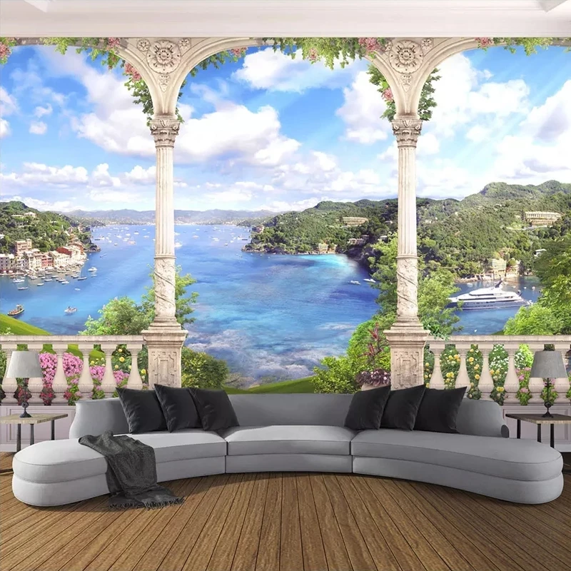 Custom 3D Photo Wallpaper Mural Roman Column Space Nature Landscape Living room sofa TV background wall bedroom restaurant Hotel