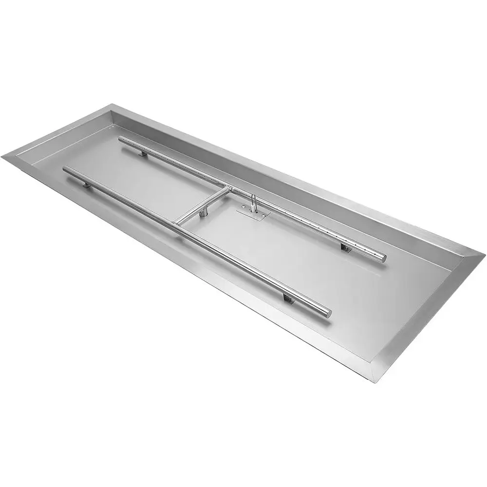 

48 x 14 Inch RecDrop-in ire Pit H-Burner Pan, Gas ire Pit Insert or Outside DIY ire Table, 304 StainlSteel, 185,000 Max