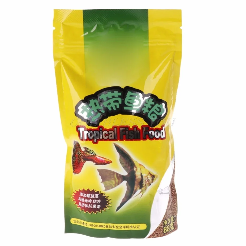 Aquarium Tank Tropical Fish Food Small Fish Feed Grain 98g Delicious Food Especially for Guppy Lantern Fish 1 Bag