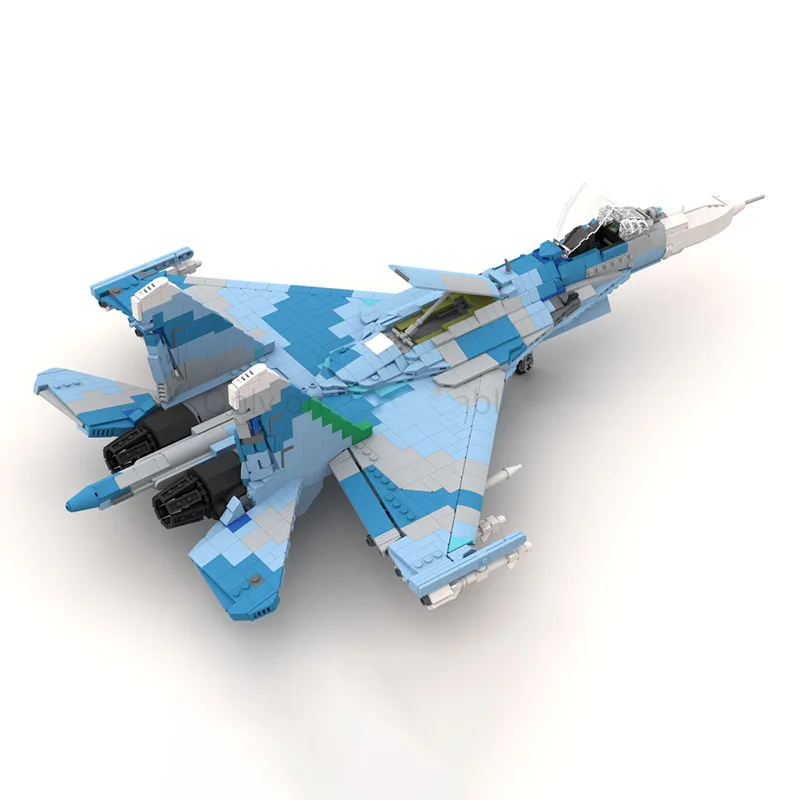 Novo produto requintado moc blocos de construção modelo militar air fighter Su-27 tecnologia modular brinquedo das crianças presente montagem diy