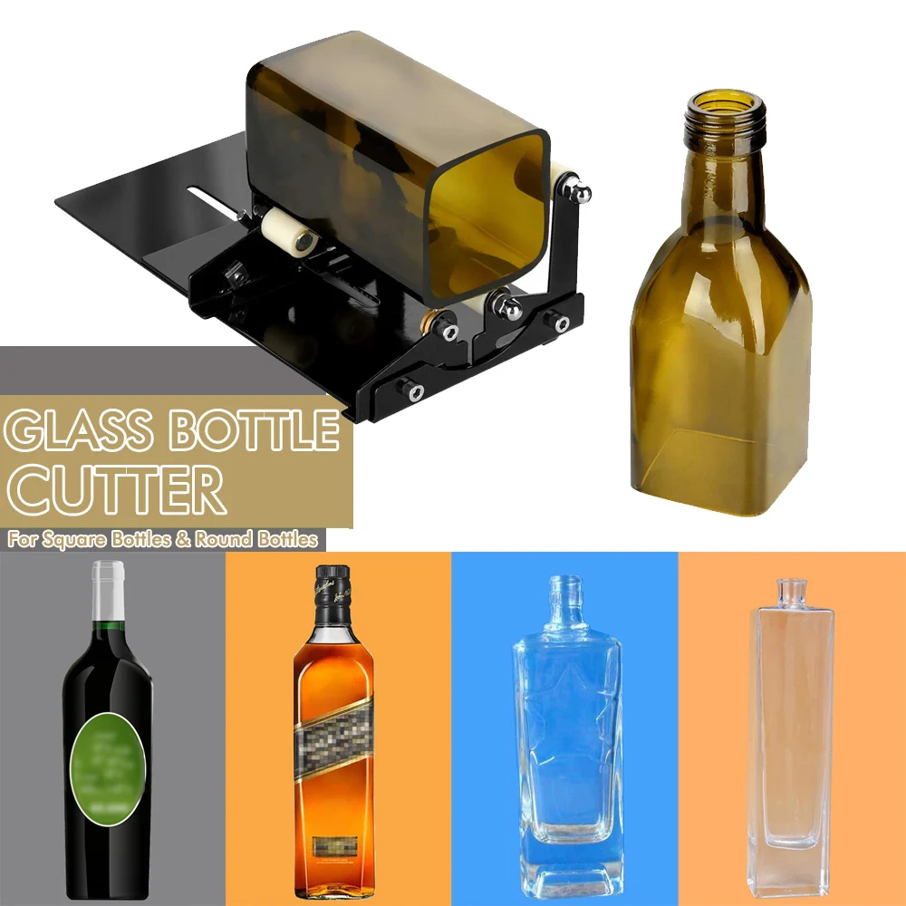 Glass Bottle Cutter Tool DIY Square Round Wine Beer Glass Sculpture Cutter Machine Professional Beer Glass Cutting Bottle Holder